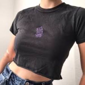 purple dragon brandy graphic baby tee